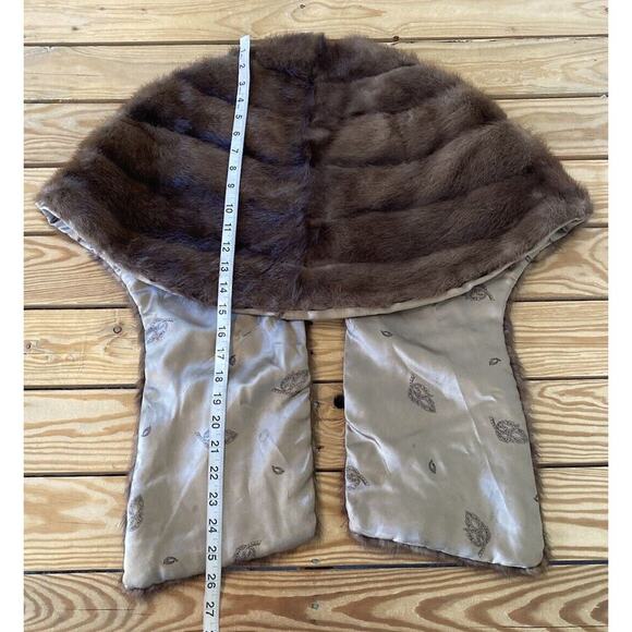 Vintage Fur Shrug Shawl One Size Women’s Brown - Picture 3 of 5